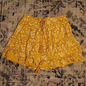 Forever 21 Yellow Floral Mini Skirt